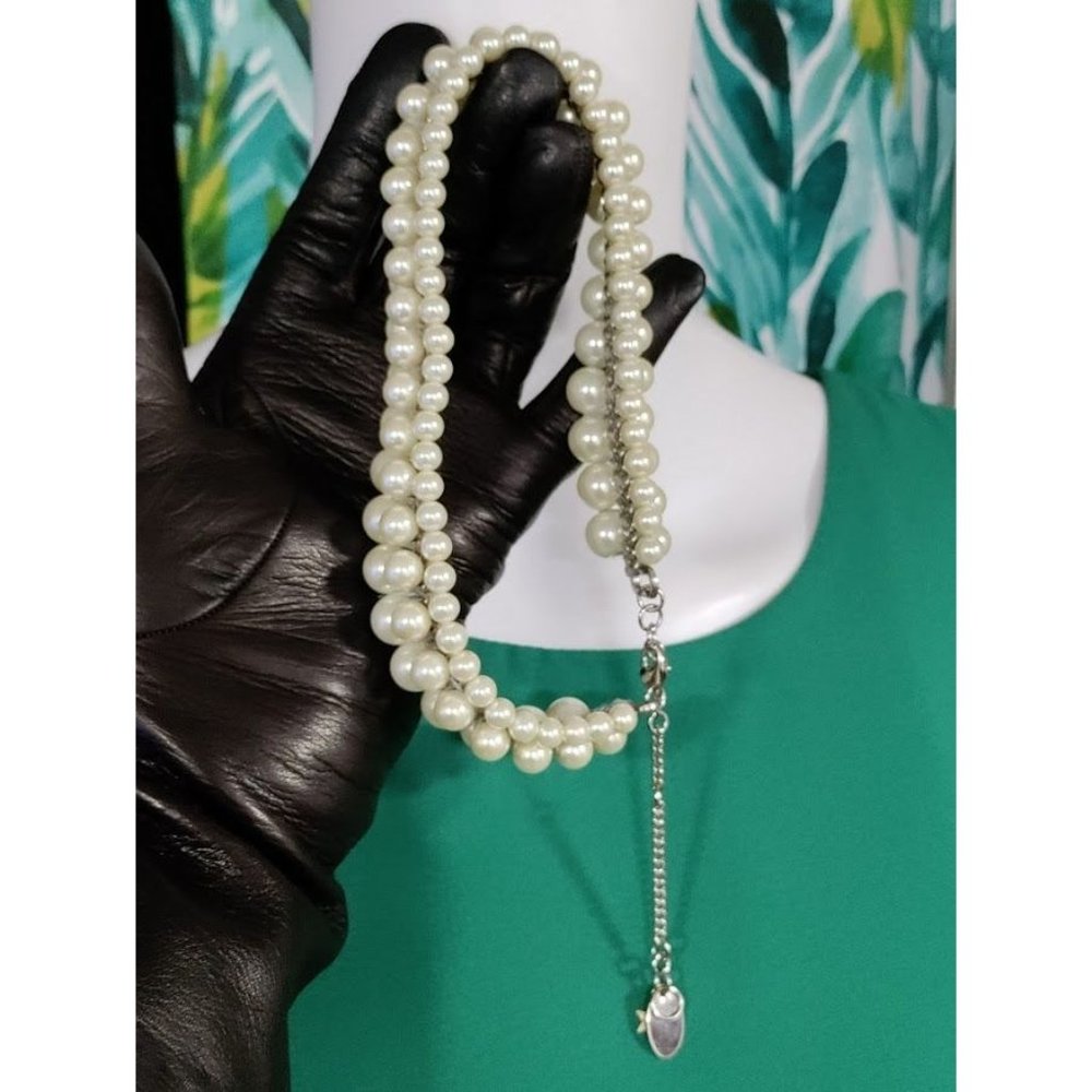 Rada' Italian made Exquisite Choker Adjustable Pearl 3 String - Picture 12 of 14